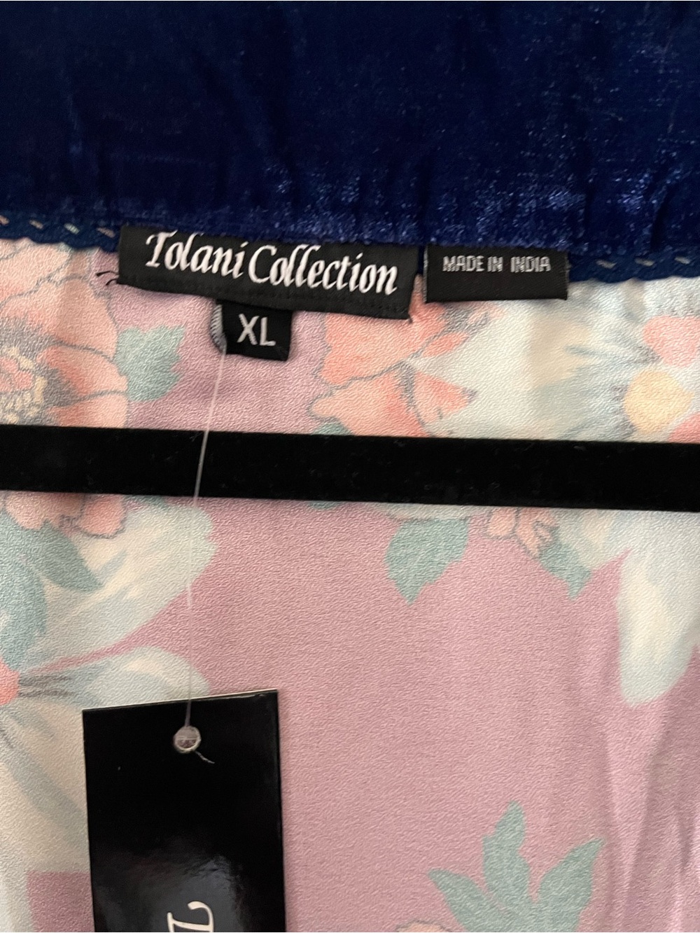 NWT Tolani Analia 3-Piece Sleep Loungewear Set Velvet Trim Boho Patchwork Floral - Picture 3 of 7